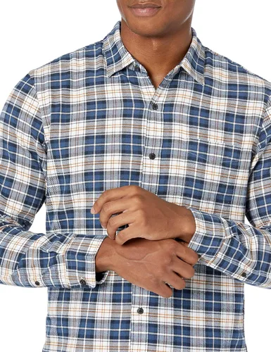 Miniatura 45 de Amazon Essentials Camisas de franela de manga larga para hombre, corte ajustado, a cuadros con botones