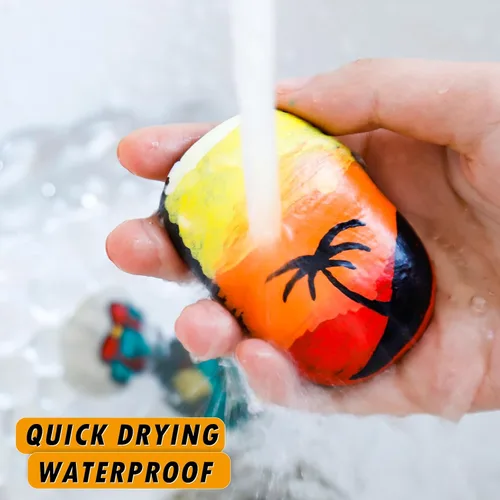 Miniatura 5 de Marcadores de pintura naranja, paquete de 24 bolígrafos de pintura permanente a base de aceite, impermeables, de secado rápido, para pintura