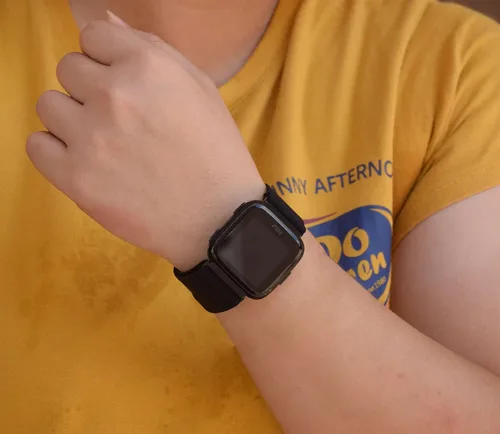 Miniatura 4 de Paquete de 2 bandas elásticas ajustables, muñequeras y tobilleras con deslizador de tres deslizamientos para reloj Fitbit Versa 2/1/SE/Lite o Blaze