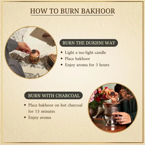 Miniatura 4 de Dukhni Maamoul Bakhoor - Caja variada con quemador y Misk Rijali Attar incienso árabe surtido y aceite de perfume de almizcle blanco suave y sedoso