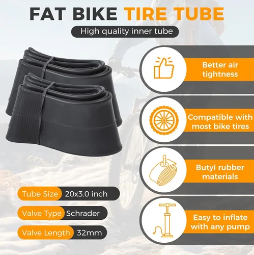 Miniatura 2 de 20x4.0/ 20x3.0/ 26x4.0 Fat Bike Tires, 20x4/ 20x3/ 26x4 Fat Tire Tube and Bicycle Repair Tool Kit, Foldable Heavy Duty Off-Road Bike, Ebike Fat