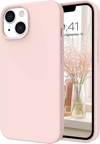 Miniatura 18 de Telaso Funda para iPhone 13, silicona líquida de goma de gel suave para iPhone 13, funda delgada con forro de microfibra a prueba de golpes, fundas
