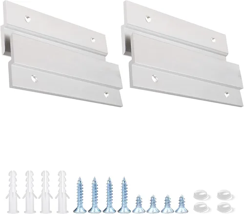 Miniatura 9 de Colgador de Cuadros con Riel Francés, Colgador Z de Aluminio Sistema de Montaje en Pared Entrelazado Kit de Herrajes Clips Z para Colgar Cuadros