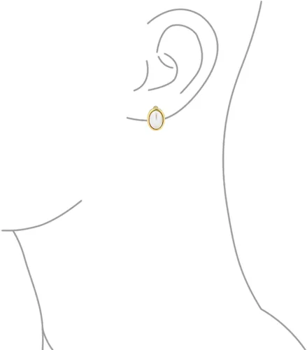 Miniatura 3 de Juego de bisel de cable de cuerda trenzada con clip de botón redondo de perlas blancas para mujer, chapado en oro rosa amarillo o plata