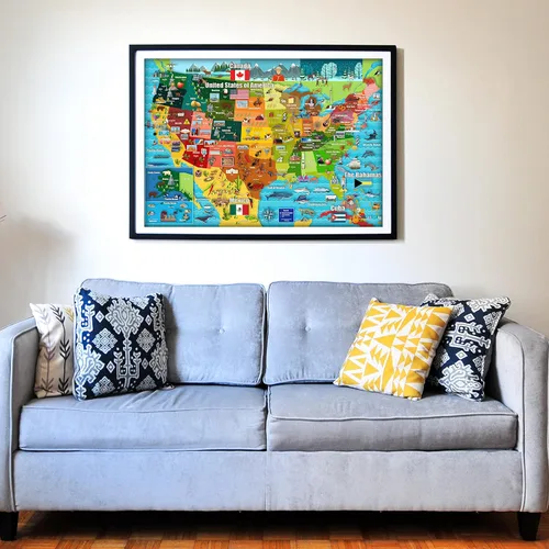 Miniatura 4 de Think2Master Mapa de Estados Unidos 250 piezas rompecabezas divertido juguete educativo para niños 8-10 10-12, escuela y familias. Gran regalo