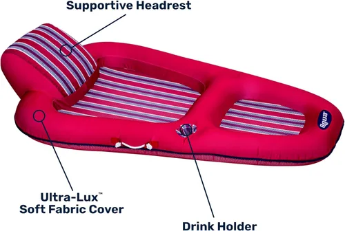 Miniatura 6 de Aqua Luxury Water Pool Lounge – Extra Large – Inflatable Pool Floats for Adults with Headrest, Backrest, Footrest & Cupholder – Multiple
