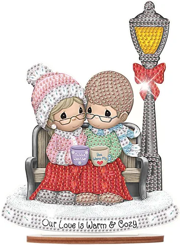 Miniatura 14 de Kits de adornos de escritorio de pintura de diamante para adultos, ángel mamá, sosteniendo bebé, arte de diamante por números, decoraciones