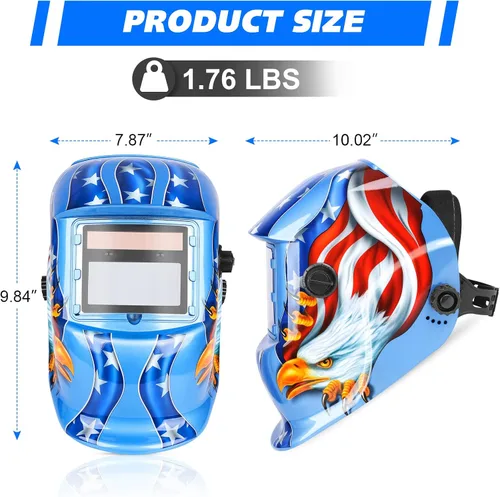 Miniatura 3 de Casco de Soldadura con Oscurecimiento Automático de Color Verdadero con Rango de Sombra Ajustable 4/9-13 para Máscara de Soldador TIG MIG ARC Azul