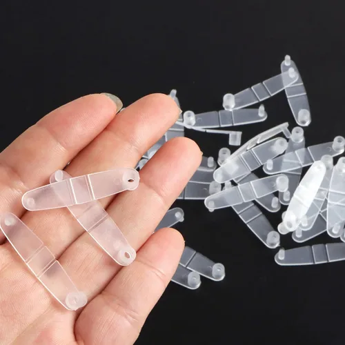 Miniatura 2 de 100 piezas de anillos de plástico para conector, pestañas planas para llavero a presión, botón de hebilla transparente para tarjetero, soporte
