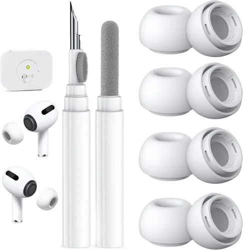 Miniatura 13 de 4 pares de puntas de repuesto para AirPods Pro 2ª/1ª generación con kit limpiador, orificio de reducción de ruido y pantalla protectora contra