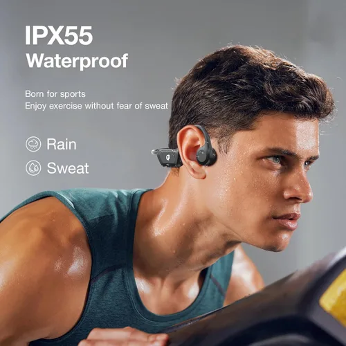 Miniatura 6 de Auriculares de conducción ósea, auriculares de oído abierto, inalámbricos Bluetooth con micrófono, sonido superior, 10 horas de reproducción, ajuste