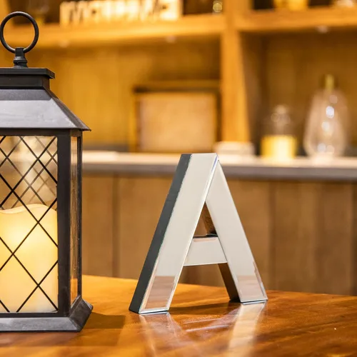 Miniatura 6 de COLLECTIVE HOME - Letra decorativa de madera y vidrio espejado de 7 pulgadas de alto, decoración de pared para el hogar, el dormitorio y la oficina.