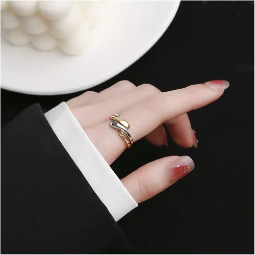 Miniatura 3 de Anillos sencillos y delicados para mujeres y hombres ajustadores para anillos sueltos anillo giratorio entrelazado de alto pulido anillo de banda