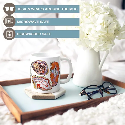 Miniatura 2 de Agate Geode Slice - Taza de café de cerámica para acuarela, 11 o 15 onzas