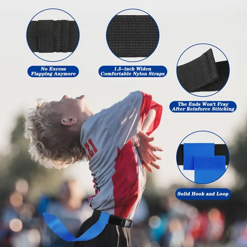 Miniatura 3 de Cinturones de fútbol con bandera, set de fútbol con bandera para adultos, niños y jóvenes, banderas de fútbol para entrenamiento y competición