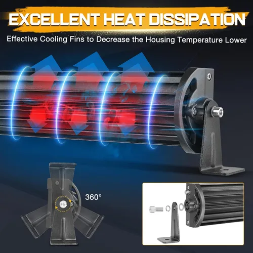 Miniatura 5 de Barra de Luz LED Ámbar de 20 Pulgadas, Niking Auto 150W Barra Combinada Spot Flood de Cuatro Filas Súper Brillante Luz LED de Trabajo de Conducción