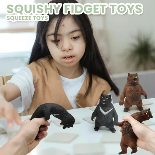 Miniatura 7 de ZTATU Pelotas antiestrés de oso negro para adultos (1 unidad) juguetes esponjosos para niños, bolas sensoriales, juguetes sensoriales para niños