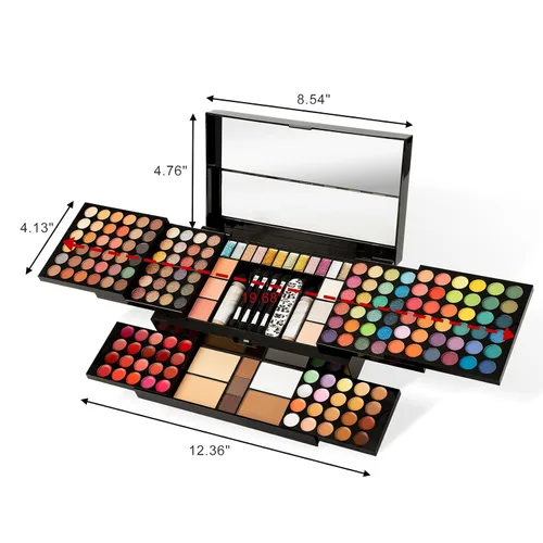 Miniatura 2 de MISS ROSE M - Paleta de maquillaje profesional de 187 colores, kit todo en uno con sombras de ojos, pintalabios, rímel, bases, rubores, lápices