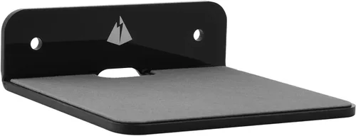 Soporte de altavoz de pared pequeño, soporte para cámara web, teléfonos celulares, enrutador de malla, estante de exhibición acrílico (negro)