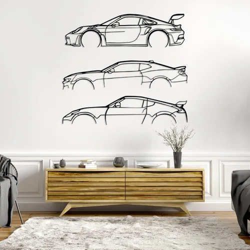Arte de silueta de automóvil personalizado de metal, decoración de pared personalizada, letrero de pared de garaje para amantes de los automóviles,
