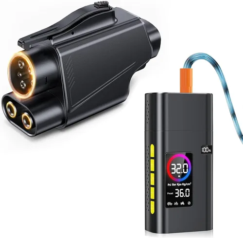 Miniatura 7 de Inflador de neumáticos de 180 psi, compresor de aire portátil, bomba de aire de 26000 mAh para neumáticos de automóvil, bomba rápida de bicicleta 5x