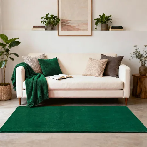 Miniatura 3 de Andecor Alfombra Peluda de Pasillo para Dormitorio Sala de Estar, 2x6 pies Verde Lavable Esponjosa Alfombras de Pasillo de Área para Cocina