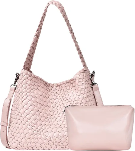 Woven Bag for Women, Vegan Leather Tote Bag Retro Handbag, Handmade Large Shoulder Bags Crossbody Bags Summer Beach Purse