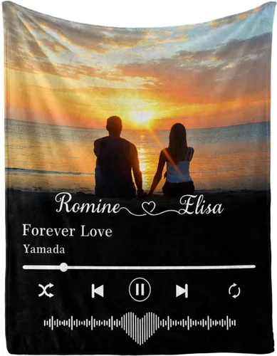Envío al día siguiente, manta musical personalizada con foto - impresa en EE. UU., mantas personalizadas con foto para adultos y niños, regalos de