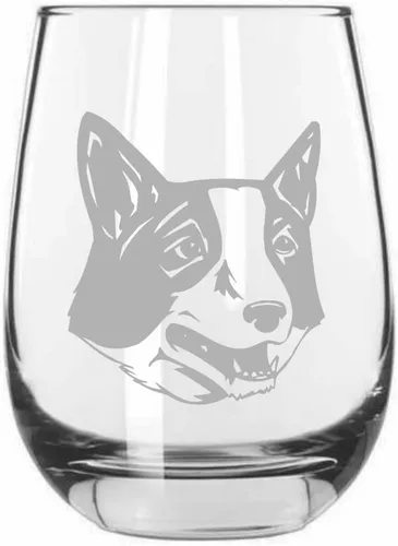Miniatura 571 de Sakhalin Husky Dog - Copa de vino grabada personalizada de 15.25 onzas sin tallo