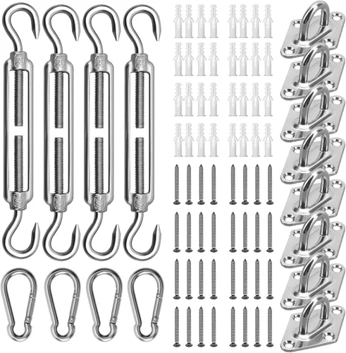 Miniatura 7 de Kit de accesorios para toldo – Kit de instalación de toldos de acero inoxidable 304 de 6 pulgadas para instalar toldos rectangulares y triangulares