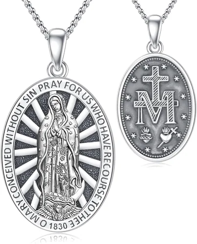 Miniatura 278 de Odinstone Collar de plata de ley 925 con medalla de San Miguel/San Cristóbal/San Benito/Crucifijo de Jesús/San Uriel/Arcángel Rafael para hombres