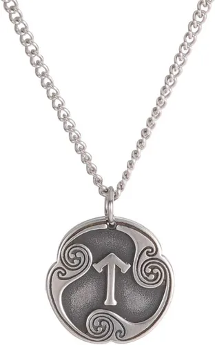 TEAMER Collar con colgante de amuleto de acero inoxidable de 24 runas de los vikingos nórdicos, joyería con símbolo de la suerte y la bendición para