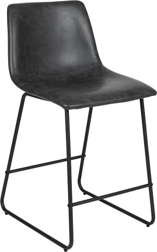 Miniatura 12 de Flash Furniture LeatherSoft Taburetes de altura de mostrador, gris, 2 piezas (2ETER1834524GY)