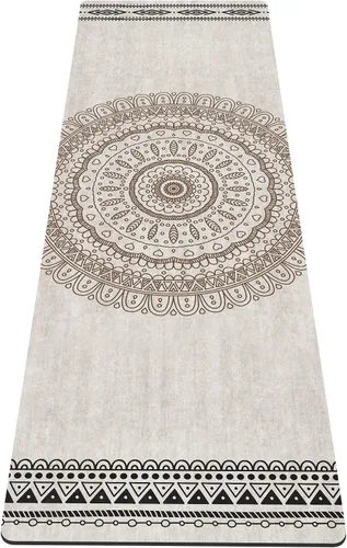 Miniatura 52 de nuveti Alfombrilla de yoga con estampado extra grueso de elastómero termoplástico antideslizante con bolsa de transporte, 72 x 24 pulgadas, extra