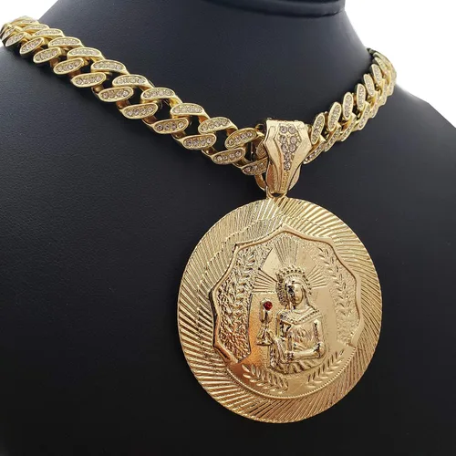 Miniatura 3 de Blingfactory - Collar con colgante de Santa Bárbara de hip hop, 0.472in, 18.0in