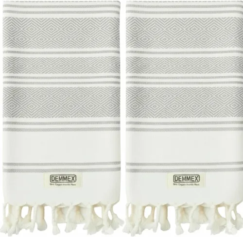 Miniatura 13 de DEMMEX Toallas de mano turcas de algodón orgánico certificado para baño, juego de 2, toallas de cocina y gimnasio, toallas de viaje compactas