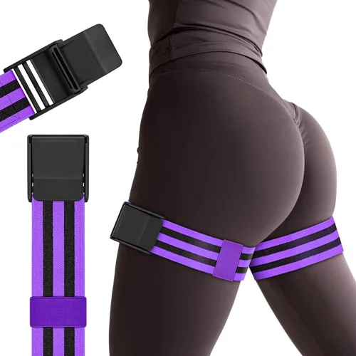 Miniatura 10 de Bandas para glúteos, bandas de restricción de flujo sanguíneo para mujeres/hombres, bandas de entrenamiento BFR ajustables para glúteos