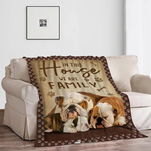 Miniatura 3 de Manta de Bulldog Inglés Manta de Bulldog Francés para Arrojar Mantas Acogedoras de Forro Polar de Franela Suave y Cálida de Felpa Ropa de Cama