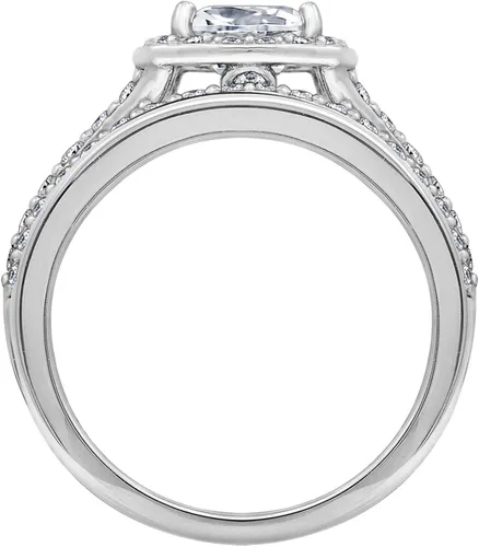 Miniatura 2 de Juego de anillos de plata de ley chapada en platino con circonitas Swarovski