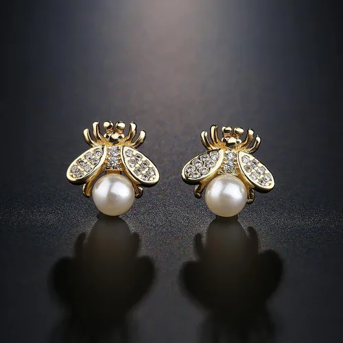 Miniatura 4 de Pendientes de tuerca de circonita S925 para mujer, aretes de perlas barrocas naturales, Latón, Perla