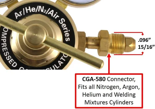 Miniatura 2 de SÜA - Regulador de alto caudal para gas inerte - Conexión de entrada: CGA580 - Conexión de salida: 1/2" Hembra NPT