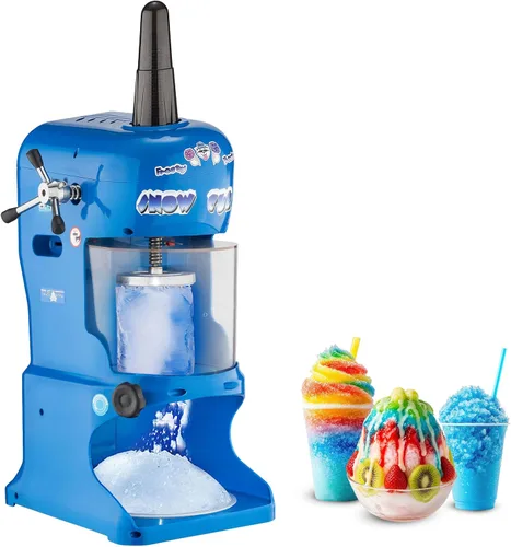 Máquina de cono de nieve - Afeitadora eléctrica de bloque de hielo y máquina de conos de nieve con cuchillas ajustables para fiestas, eventos y más