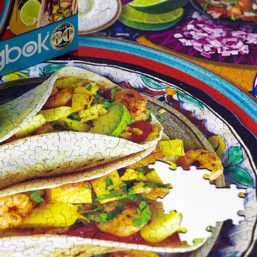 Miniatura 5 de Springbok Taco Table - Rompecabezas de 1000 piezas para adultos, tema de fiesta de tacos del Cinco de Mayo, ideal para noches de juego, tamaño Mesa