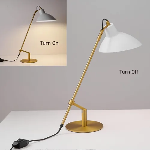 Miniatura 8 de Desk Lamp Modern Industrial 100% Metal Adjustable Table Lamp 24", Natural Light (4000K) with Dimmer, Ideal for Office Bedroom Study Room Living Room