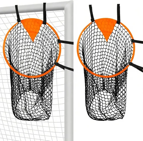 Miniatura 6 de Redes de esquina para portería de fútbol, paquete de 2 con bolsa de transporte, objetivos de tiro de alta visibilidad con red de captura y correas