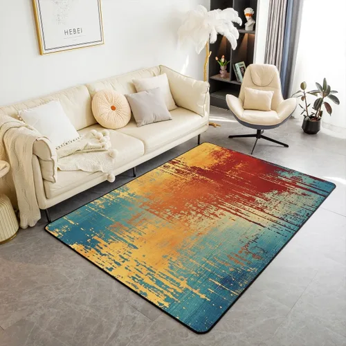 Miniatura 21 de jejeloiu Alfombra de decoración de mármol negro y dorado, alfombra para sala de estar, dormitorio, para niños, niñas, adolescentes, decoración