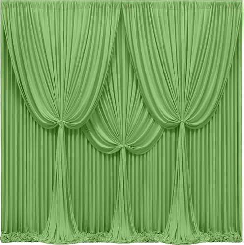 Miniatura 39 de Cortinas de fondo azul bebé de 8 x 10 pies para bodas, cortinas de fondo de poliéster sin arrugas, para baby shower, fiestas de cumpleaños