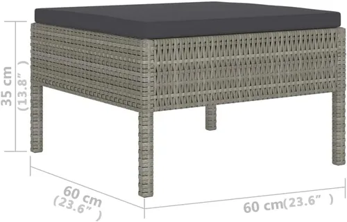 Miniatura 6 de vidaXL Juego de sofá de patio de 6 piezas, sofá seccional para patio trasero al aire libre, sofá con cojines, juego de muebles de patio con mesa