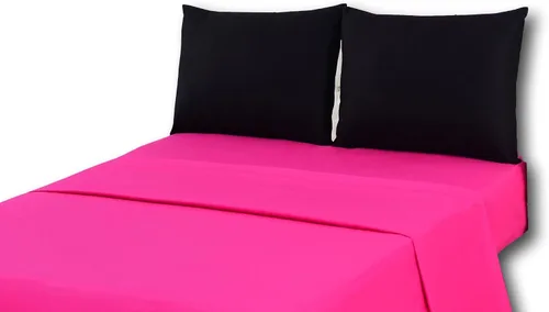 Miniatura 10 de Tache - Juego de sábanas de 4 piezas de algodón suave, fresco y transpirable, color rojo brillante y negro, tamaño King Negro y rojo
