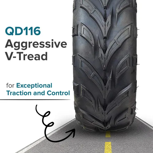 Miniatura 4 de AlveyTech Neumático de 19 x 7.00-8 con banda de rodadura en V QD116 – Compatible con mini bicicletas Baja, MB165 y MB200, cuatrimotos, Go Karts